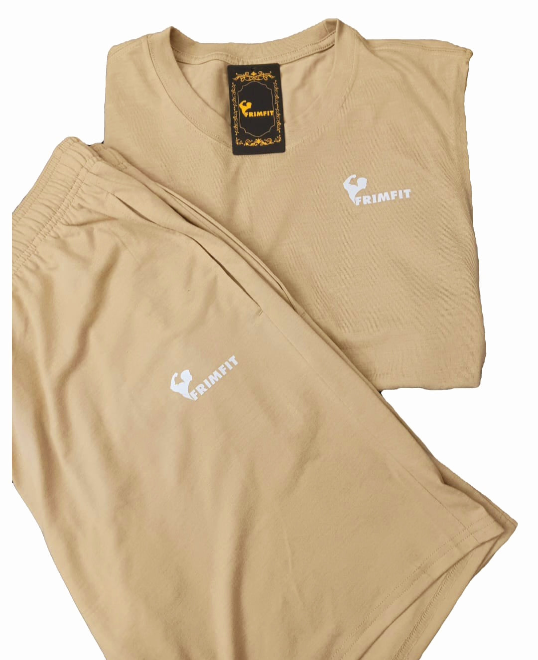 FrimFit Men's 2-Piece Sleeveles set-Tan