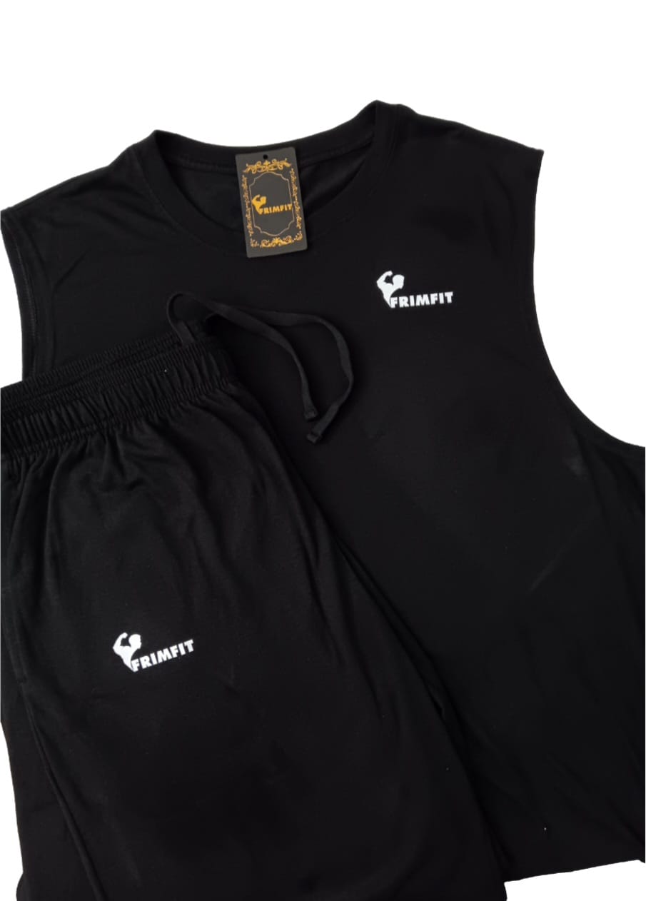 FrimFit Men's 2-Piece Sleeveles set-Tan